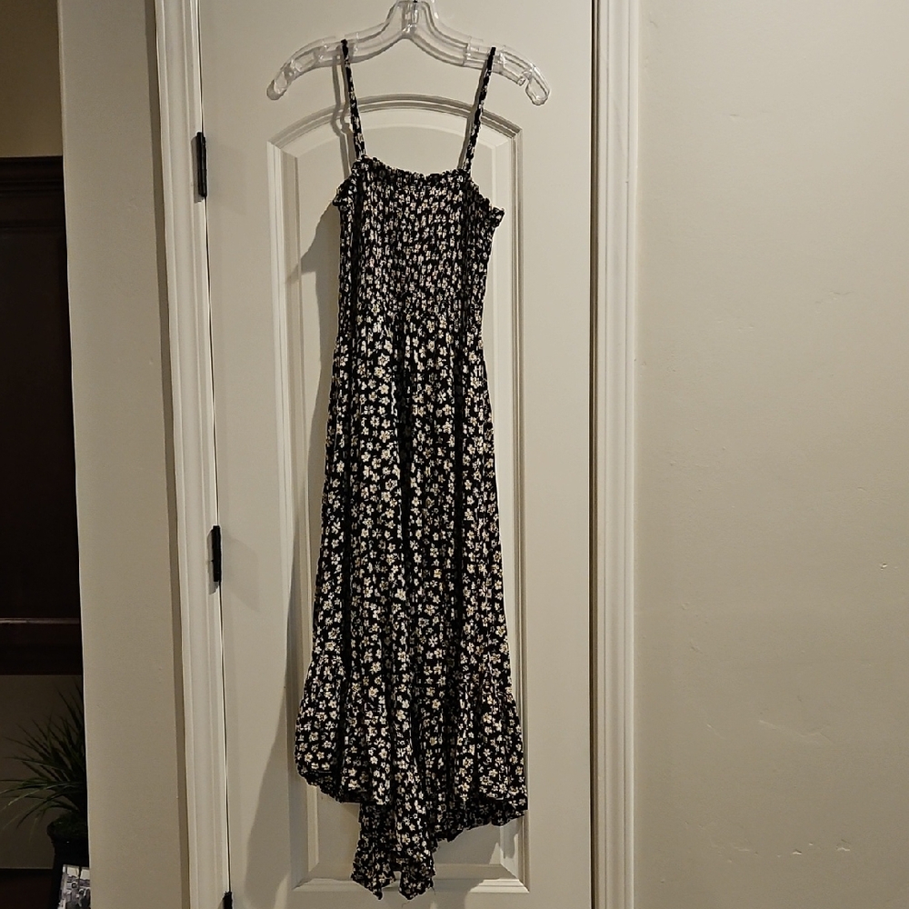 Angie Black and White Floral High Low Dress